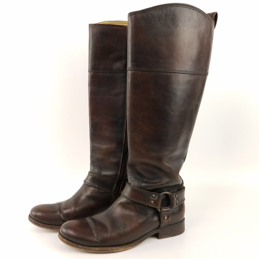 FRYE Melissa Harness Extended Calf Riding Boots 6